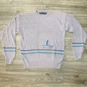 Vintage‎ Golf Sweater Mens Large Knit Pullover Folio Collections